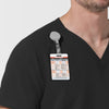 NURTUR Unisex V-Neck Scrub Top - Black badge loop