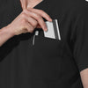 NURTUR Unisex V-Neck Scrub Top - Black chest pocket