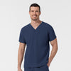 NURTUR Unisex V-Neck Scrub Top - Navy men's