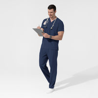 NURTUR Unisex V-Neck Scrub Top - Navy men's scrub set