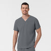 NURTUR Unisex V-Neck Scrub Top - Pewter men's