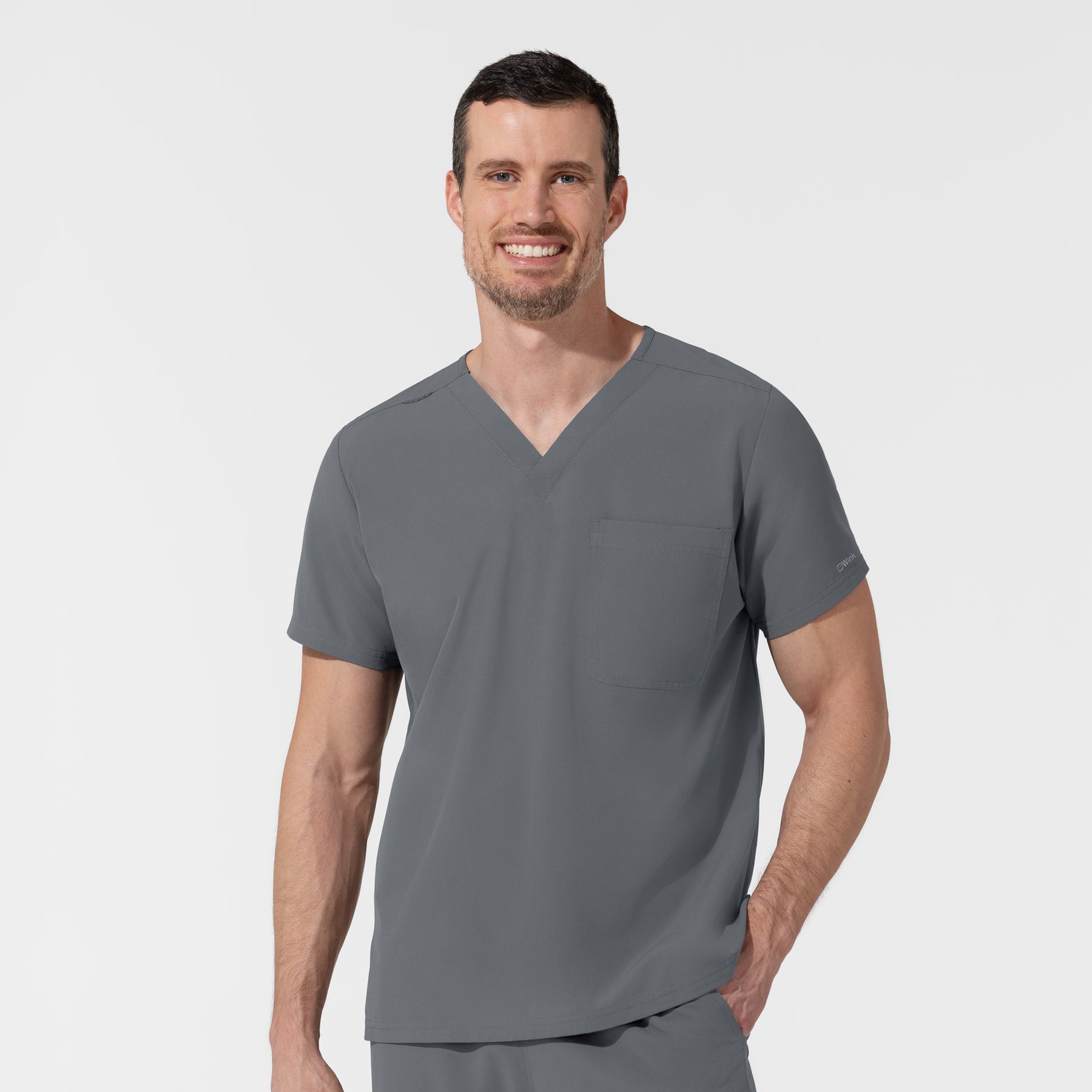 NURTUR Unisex V-Neck Scrub Top - Pewter men's