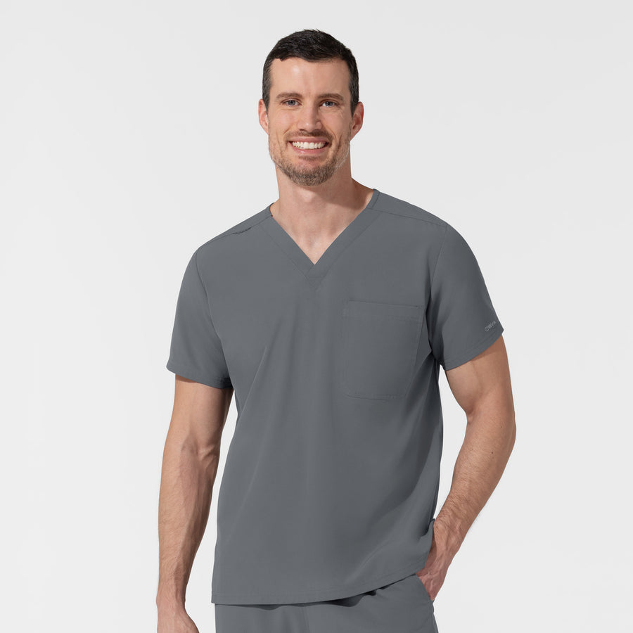 NURTUR Unisex V-Neck Scrub Top - Pewter men's
