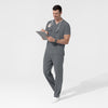 NURTUR Unisex V-Neck Scrub Top - Pewter men's scrub set