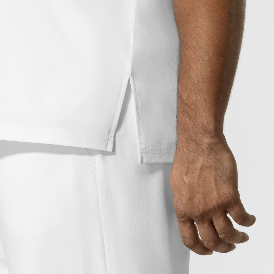 NURTUR Unisex V-Neck Scrub Top - White hemline mens