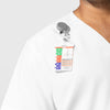 NURTUR Unisex V-Neck Scrub Top - White badge loop mens