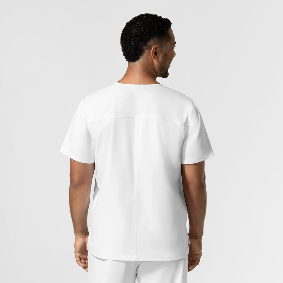 NURTUR Unisex V-Neck Scrub Top - White back mens
