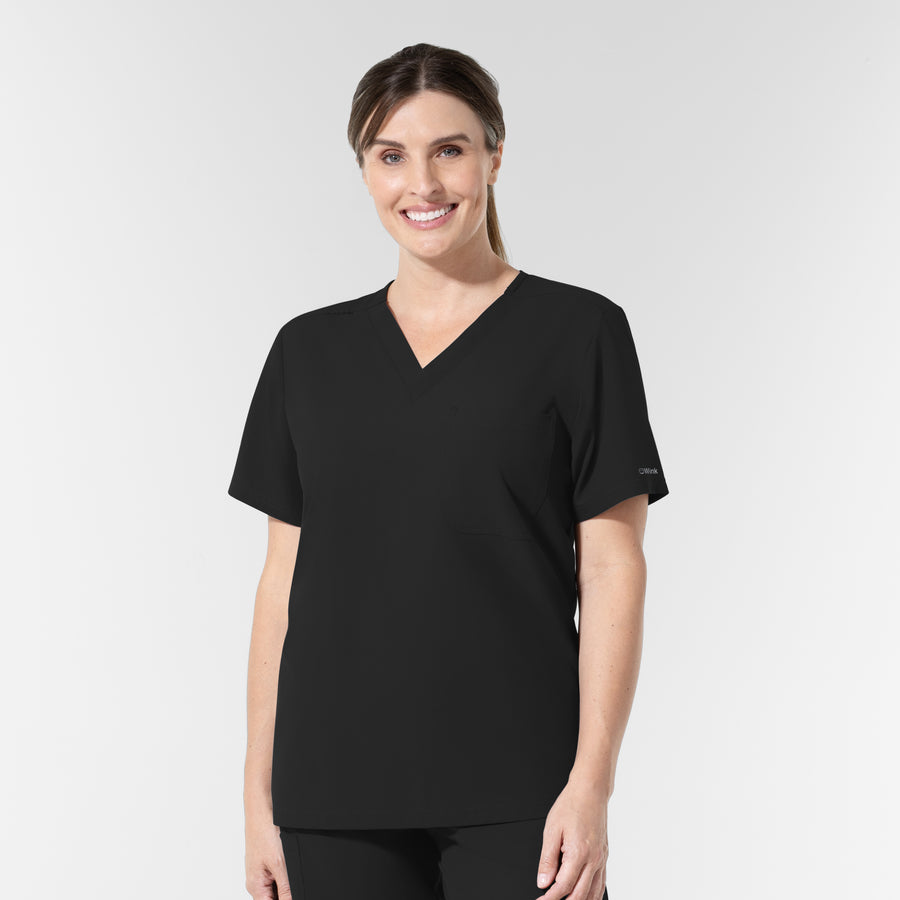 NURTUR Unisex V-Neck Scrub Top - Black