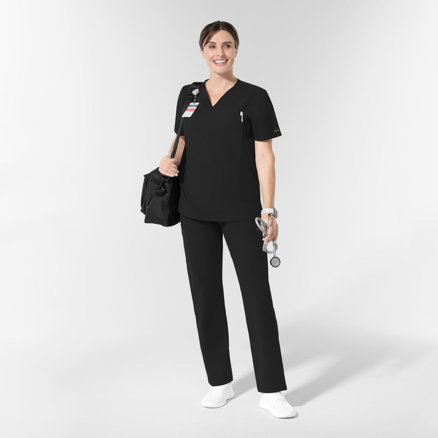 NURTUR Unisex V-Neck Scrub Top - Black scrub set