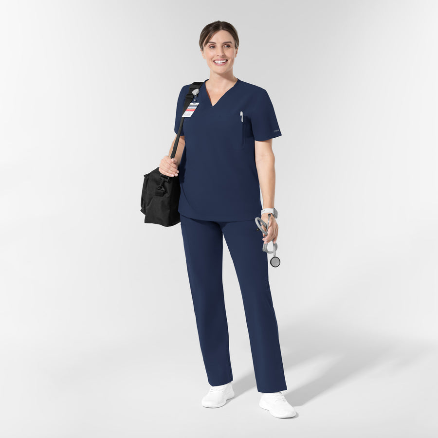 NURTUR Unisex V-Neck Scrub Top - Navy scrub set