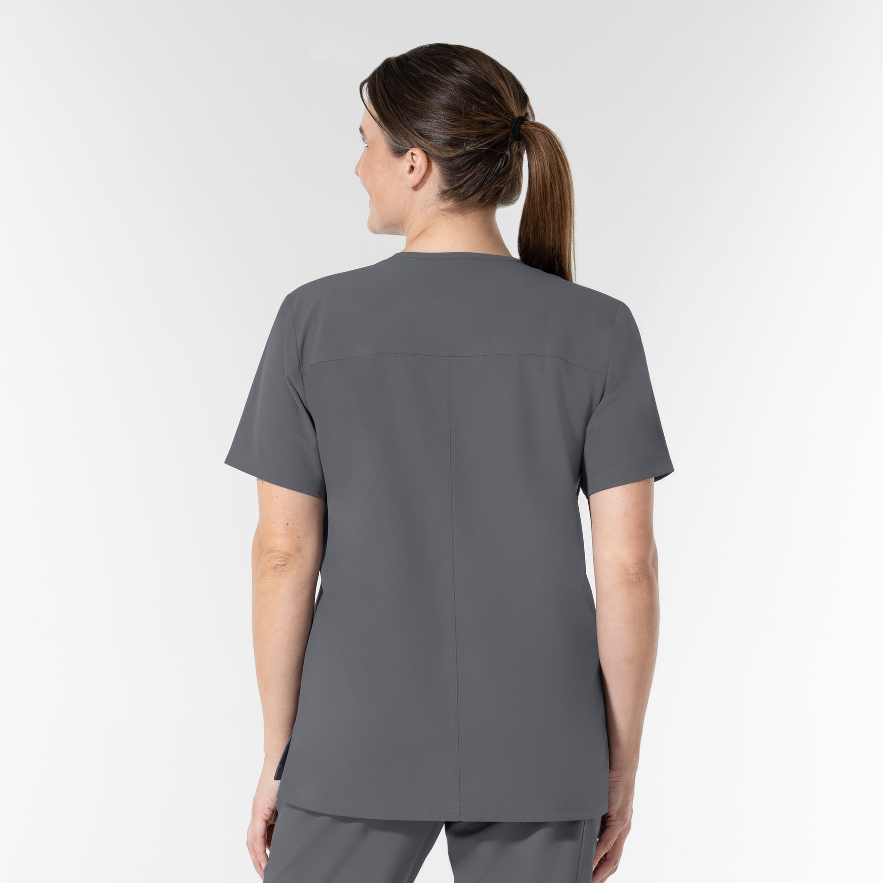 NURTUR Unisex V-Neck Scrub Top - Pewter back