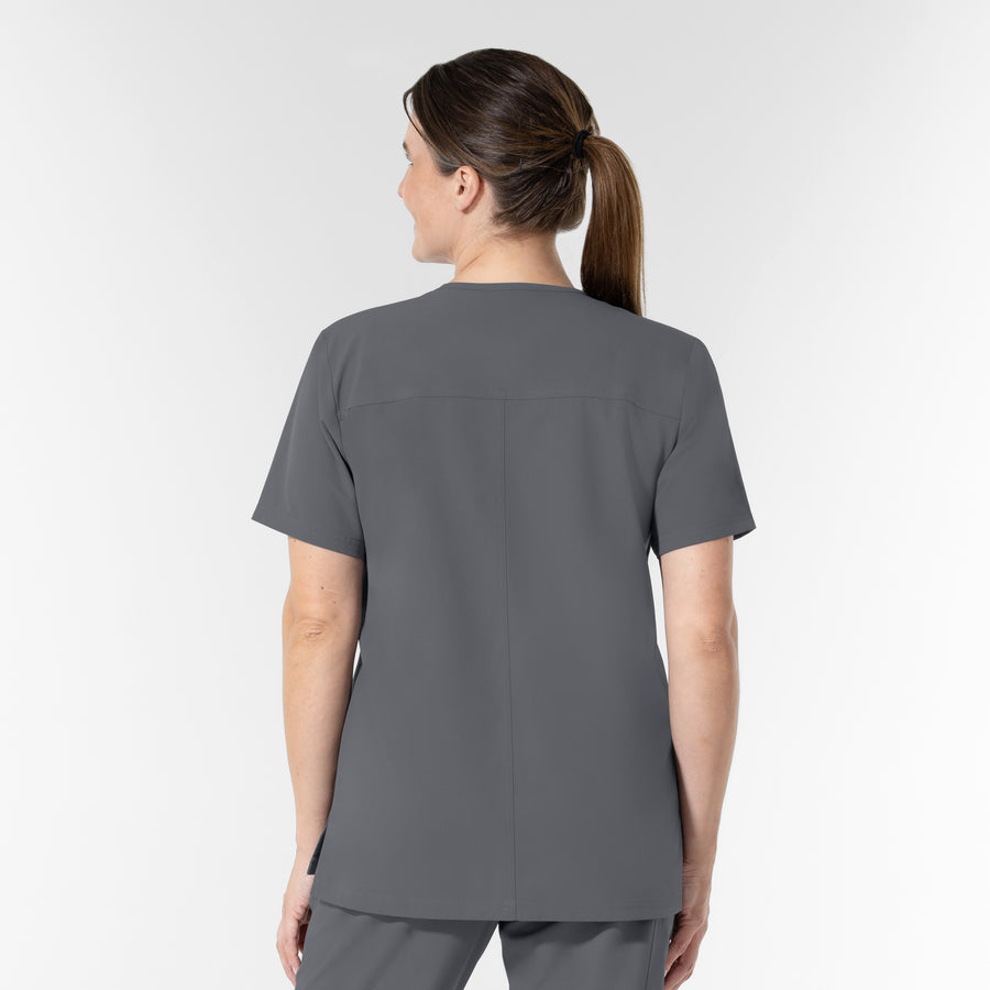 NURTUR Unisex V-Neck Scrub Top - Pewter back