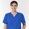 NURTUR Unisex V-Neck Scrub Top - Royal neckline