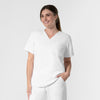 NURTUR Unisex V-Neck Scrub Top - White womens