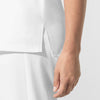 NURTUR Unisex V-Neck Scrub Top - White women's hemline