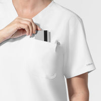 NURTUR Unisex V-Neck Scrub Top - White chest pocket