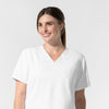 NURTUR Unisex V-Neck Scrub Top - White neckline womens