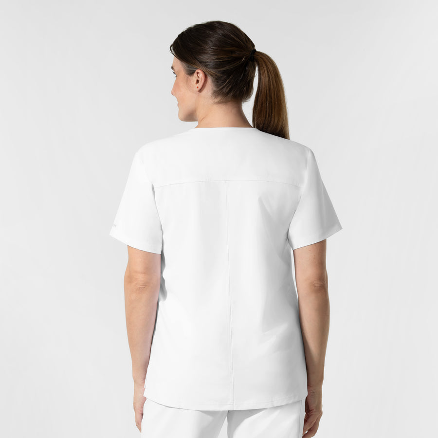 NURTUR Unisex V-Neck Scrub Top - White back womens