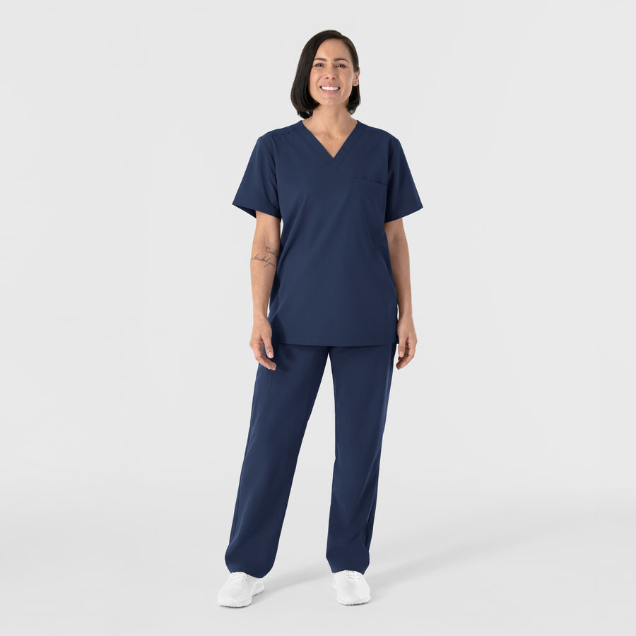 NURTUR Unisex V-Neck Scrub Top Navy full scrub set