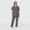 NURTUR Unisex V-Neck Scrub Top Pewter full scrub set