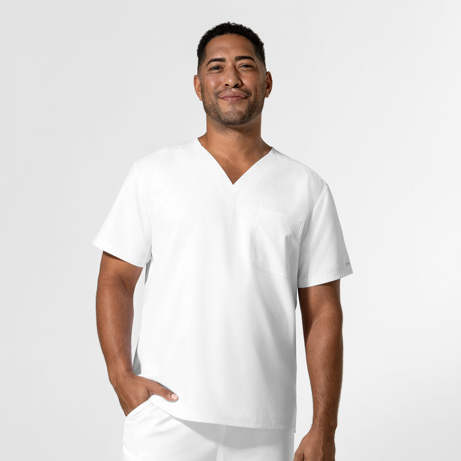 NURTUR Unisex V-Neck Scrub Top White