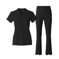 Renew Mandarin Collar and Cargo Flare Scrub Set