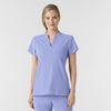 RENEW Women's Mandarin Collar Scrub Top Ceil Blue