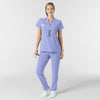 RENEW Women's Mandarin Collar Scrub Top Ceil Blue full scrub set