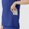 RENEW Women's Mandarin Collar Scrub Top Galaxy Blue back detail