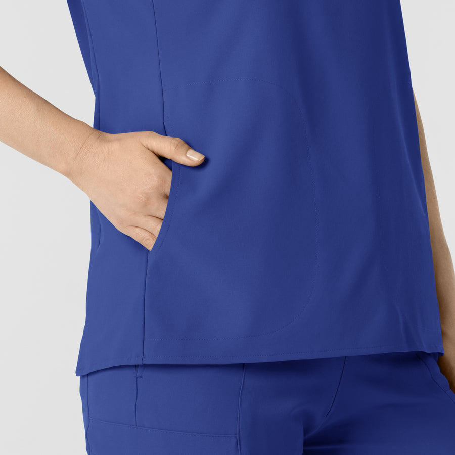 RENEW Women's Mandarin Collar Scrub Top - Galaxy Blue