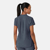 RENEW Women's Mandarin Collar Scrub Top Navy Heather back view