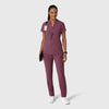 RENEW Women's Mandarin Collar Scrub Top Wine Heather full scrub set