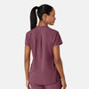 RENEW Women's Mandarin Collar Scrub Top Wine Heather back view