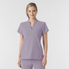 RENEW Women's Mandarin Collar Scrub Top Wisteria