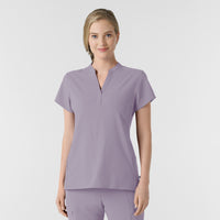 RENEW Women's Mandarin Collar Scrub Top Wisteria