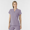 RENEW Women's Mandarin Collar Scrub Top - Wisteria side