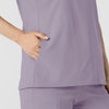 RENEW Women's Mandarin Collar Scrub Top - Wisteria side pocket