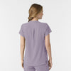RENEW Women's Mandarin Collar Scrub Top - Wisteria back