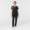 Boundless Women's Slip in Pockets V-Neck Scrub Top Black full scrub set