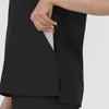 Boundless Women's Slip in Pockets V-Neck Scrub Top Black hemline detail