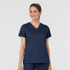 Boundless Women's Slip in Pockets V-Neck Scrub Top Navy