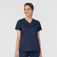 Boundless Women's Slip in Pockets V-Neck Scrub Top Navy