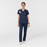 Boundless Women's Slip in Pockets V-Neck Scrub Top Navy full scrub set