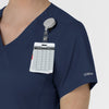Boundless Women's Slip in Pockets V-Neck Scrub Top Navy front detail