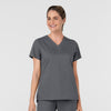 Boundless Women's Slip in Pockets V-Neck Scrub Top Pewter