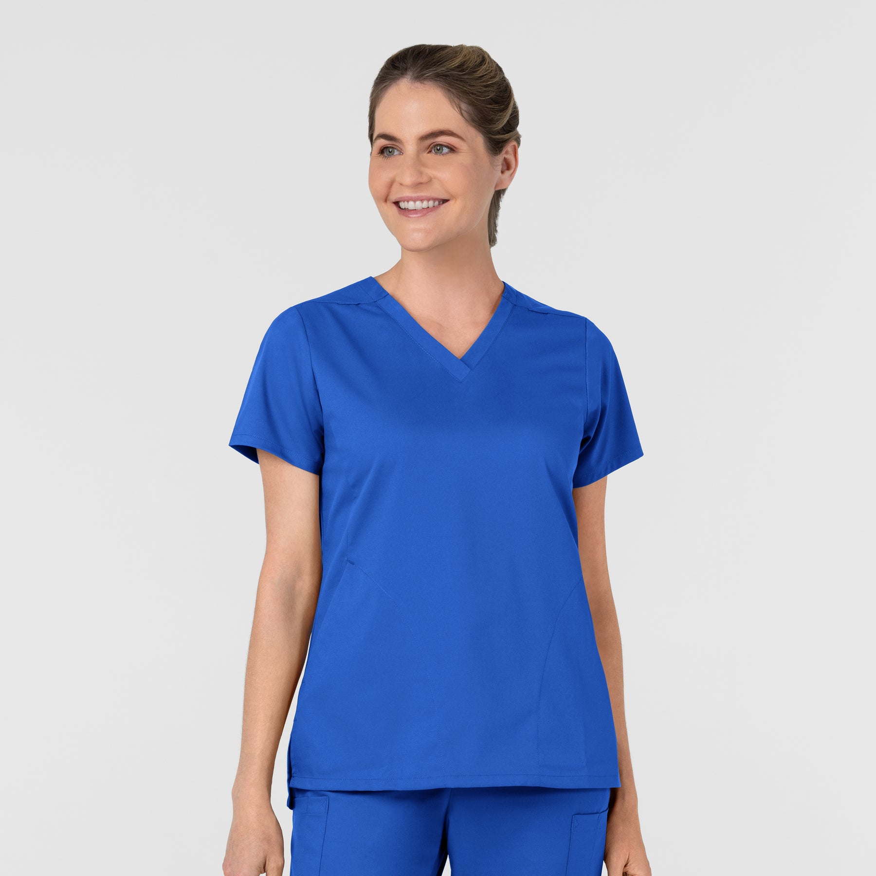 Boundless Women's Slip in Pockets V-Neck Scrub Top Royal
