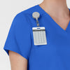 Boundless Women's Slip in Pockets V-Neck Scrub Top Royal side detail 1
