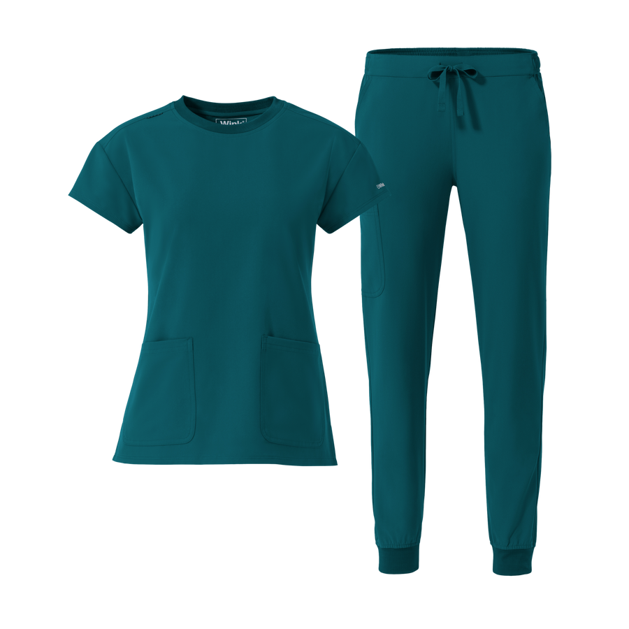 Nurtur Women's Cap Sleeve and Jogger Scrub Set