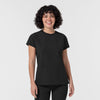 NURTUR Women's Cap Sleeve Crew Neck Scrub Top Black