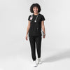NURTUR Women's Cap Sleeve Crew Neck Scrub Top Black full scrub set